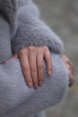 Fur coat made of eco-fur