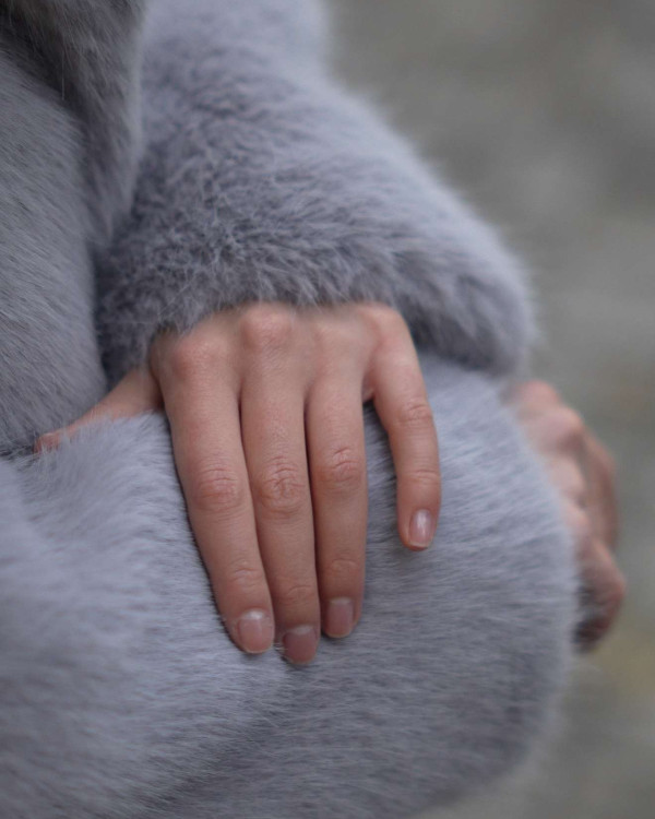 Fur coat made of eco-fur