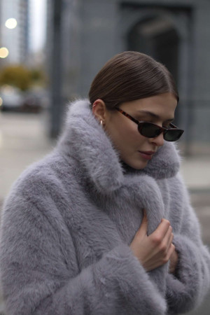 Fur coat made of eco-fur