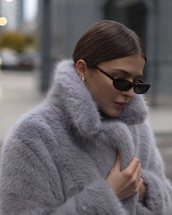 Fur coat made of eco-fur