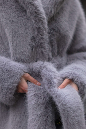 Fur coat made of eco-fur