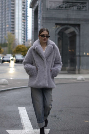 Fur coat made of eco-fur
