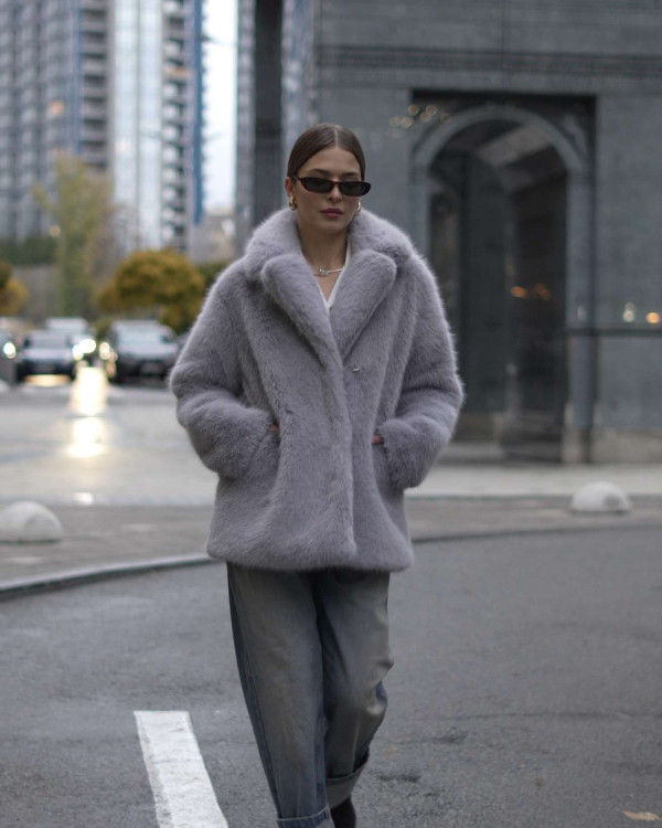 Fur coat made of eco-fur
